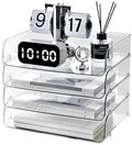 Gagee 4 Pack Paper Organizer for Desk,Stackable Paper Tray Book Holder for Classroom,Office and More,Letter Tray Desk Organizer,Clear - size: 4 Horizontal