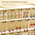 Earring Stand Display for Selling, Wood Earring Rack Tower Display Holder Stand with Card (4 Tier,20 Hooks, Black) - color: Black