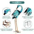 chisheen Crane Garden Statues, Metal Garden Crane Outdoor, Blue Heron Sculpture Metal Yard Art, Large Heron Decoy, Bird Statues, Lawn Ornaments for Backyard Pond Patio Porch Outside Decorations