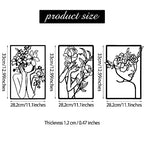CHENGU 3 Pieces Metal Minimalist Abstract Woman Wall Art Line Drawing Wall Art Decor Single Line Female Home Hanging for Kitchen Bathroom Living Room - style: Classic Style