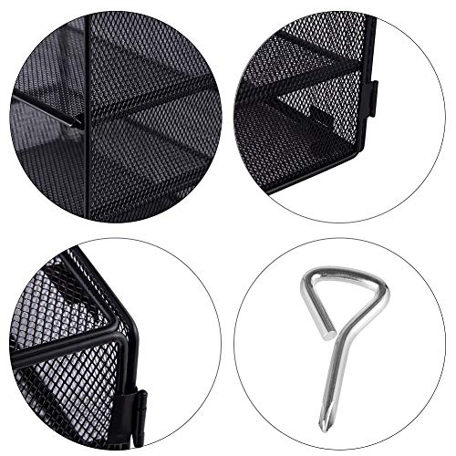 EASEPRES 5 Slot Mesh Desk Organizer Tray, File Paper Letter Folder Holder Desktop Paper Sorter Mail Organization Rack Storage Accessories, for Office Home School Classroom, Black - color: 5 Tier Black