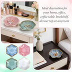 Lemecima 8 Pcs Ceramic Jewelry Dish Set, Leaf-Shaped Trinket Holder Tray for Rings Earrings Necklaces Bracelets Keys, 4 Colors, Gifts for Women Mother's Day Birthday Wedding Anniversary