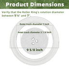 9.6" Microwave Turntable Plate Compatible with Galanz - size: 9.6" Small Coupler Hole, Outer Track 7"