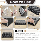 24 Shot Holder Tray Acrylic Shot Tray Clear Wine Glass Organizer Wine Display Holder Cups Display Accessories for Party, Bar, Club,Hole: 1.5 Inch - style: 1.57 inch hole - 4x6 arrangement (24 Holes)