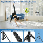 Nineigh Phone Tripod, 70" Selfie Stick Tripod Stand Cell Phone Tripods with Remote Phone Holder Carry Bag, Aluminum Alloy Selfie Stick Tripods, Compatible with iPhone Samsung GoPro Smartphone - size: 70 Inch
