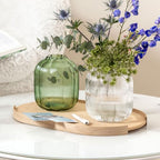 Villeroy & Boch Fleur Olive Vase, 7.5 in, Green, Dishwasher Safe, Mouth-Blown and Handmade Glass Vase