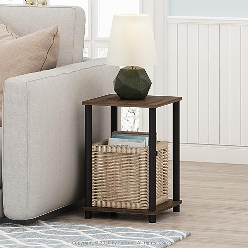 FURINNO Turn-N-Tube Haydn End Table, 1-Pack, Walnut/Brown - color: Walnut/Brown, size: 1-Pack, 2-Tier, style: Haydn