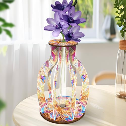 ILYUFO Diamond Art Kits for Adults, DIY Vase Diamond Art, Diamond Painting Kit, Ideal Desktop Ornaments & Thoughtful Female Gifts (holy) - color: holy