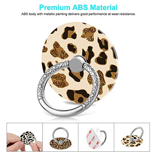 Bonoma Phone Ring Holder, 3 Pack Leopard Pattern Universal Finger Ring Stand Grip Kickstand Compatible with Smartphones and Tablets-Leopards - color: Leopard Pattern