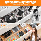 Criusia 22 Pcs Drawer Organizer Bins, Acrylic Non Slip Kitchen Drawer Organizers Storage Tray Divider, Multifunctional Storage for Cosmetics, Bathroom, Tools, Kitchen and Office - size: 22 Pack