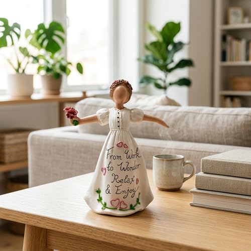 Women Inspirational Resin Statue - Inspirational Gift Statue for Women Mother Teachers Coworkers Employee Rose Angle Encouragement Figurine for Mother’s Day Wife Daughter Birthday Idea Gifts - style: Angel