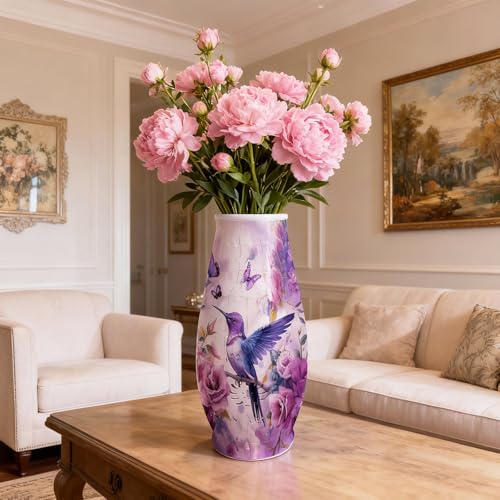 3D Puzzles Vase for Adults, LED 3D Puzzle Vase Hummingbird Flowers, Crafts for Adults DIY Home Decor Unique Gifts for Mom Mother's Day - color: Hummingbird Rose
