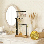 SRIWATANA Jewelry Organizer Stand, Extra Tall Necklace Holder Jewelry Holder, Gift Idea (Carbonized Black & Black) - color: carbonized black and black