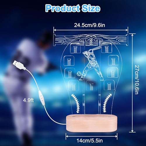 Loscarol Championship Ring Display Case, 10 Slots Baseball Ring Holder Case with LED Light, Acrylic Championship Ring Display Stand for Collection Sports Champion Rings