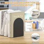 Bookend 6 Pieces, Metal Round Bookends for Shelves, Book Ends to Hold Books for Desk, Book Stopper for Home Office - style: 3 Pairs Bookends