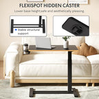 FLEXISPOT H7 Adjustable Overbed Bedside Table with Wheels Pneumatic Mobile Standing Desk Laptop Desk Rolling Computer Cart Movable Overbed Table Hospital Home Use(31.5" W x 17.7" D, Black Maple Large) - color: Black Maple, size: Large