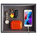 Valet Tray with Charging Station - PU Leather Nightstand Organizer for Men and Women, Desk Catchall Tray for Keys, Jewelry