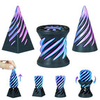 3PCS Impossible Cone,3D Printed Spiral Cone Fidget Toys,Impossible Pyramid Passthrough Sculpture,Stress Relieving Toys for Adults and Kids,Stocking Filler White Elephant Gifts (Purple+Black) - color: Purple+black