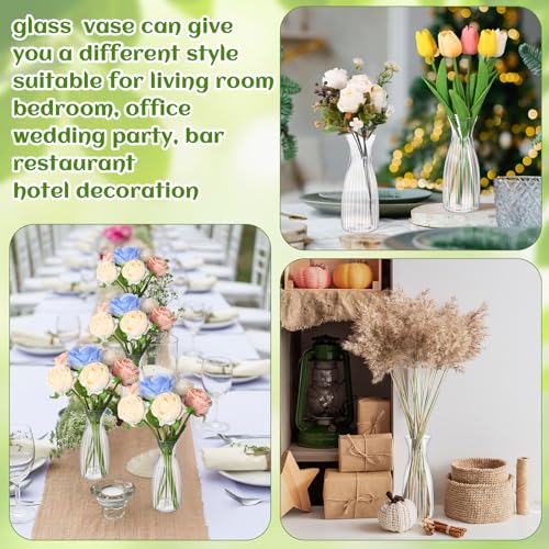 Mumufy 24 Pcs Plastic Bud Vases Bulk Small Clear Container for Flowers Height Shatterproof Bud Vase for Centerpieces Wedding Home Table Decorations Formal Dinners(2.64 x 6.69 Inch) - size: 2.64 x 6.69 Inch