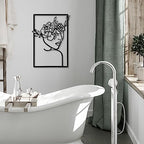 CHENGU 3 Pieces Metal Minimalist Abstract Woman Wall Art Line Drawing Wall Art Decor Single Line Female Home Hanging for Kitchen Bathroom Living Room - style: Classic Style