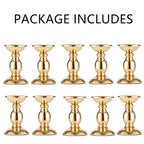 Nuptio Pillar Candle Holders, Wedding Centerpieces Metal Candle Holder Candles Stand Decoration Ideal for Weddings Special Events Parties Living Room (10 x S, Gold) - size: 10 x S