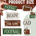 Yuntau 4pcs Football Christmas Table Decoration Happy Football Wooden Block Sign Rugby Tiered Tray Decor Centerpiece Decorative Faux Book Stack for Holiday Tabletop Fireplace Shelf Desk Party Decor - style: Classic Football