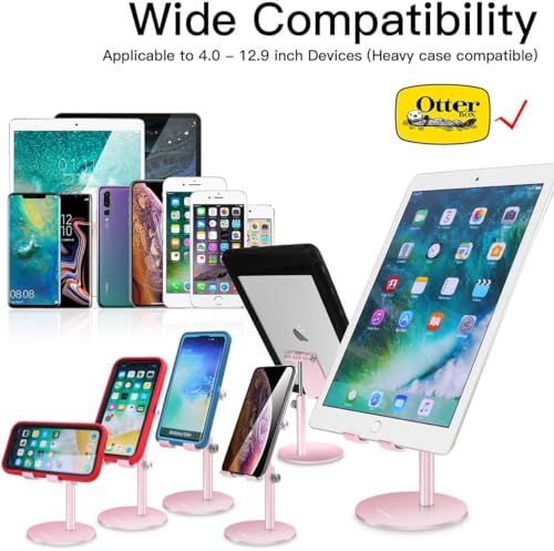 AICase Adjustable Tablet/Phone Stand, Telescopic Adjustable iPad Stand Holder,Universal Multi Angle Aluminum Stand Compatible with Smart Cell Phone/Tablet/iPad(4-13 inch), Rose Gold - color: Rose Gold