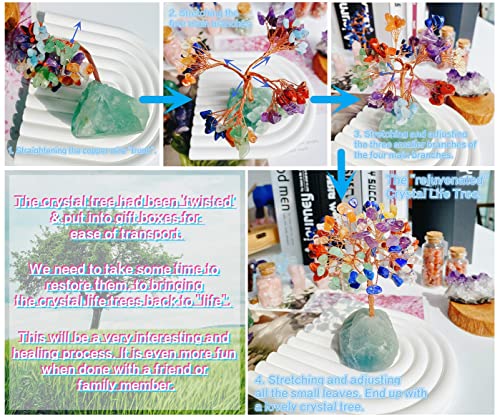 QINJIEJIE Green Aventurine Tree Crystal Tree Healing Crystals Natural Stone Base Money Tree Copper Wire Life Tree Energy Gemstone Office Desk Decor Meditation Spiritual Gift - color: Green Aventurine, size: 5.2 in