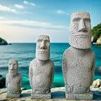 Easter Island Moai Statue - Stone Moai Figurine Decor for Home & Outdoor Garden - 3 (Large Size) - size: Large Size