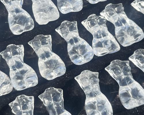 Natural Clear Quartz Female Model Figurine Hand Carved Body Sculpture Statue Gemstone Small Figurine Reiki 3 Inch Home Office Decor Ornaments 100-150 Grams - color: Clear Quartz