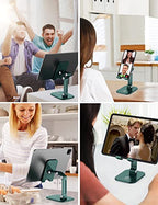 OCYCLONE Phone Stand, Adjustable Height and Angle Foldable Cell Phone Stand Holder for Desk, Taller iPhone Stand Compatible with 4.7"-13" Smartphones iPad Tablet, Green - color: Green