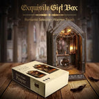Book Nook DIY Gothic Miniature Kit, Wooden Rolife Miniature Kit with 3D Structure and Bookend Design for Adults, DIY Miniature House Kit for Bookshelf Decor and Gift