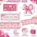 Conelist 4 Pcs Pink Bow Room Decoration Galentines Coquette Gift Pink Bow Block Sign Centerpiece for Table Gift for Teen Girl Birthday Bachelorette Bridal Wedding Baby Shower Valentines Party Supplies - style: Pink Bow