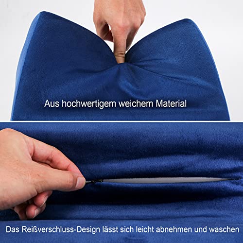 SAMHOUSING Tablet Pillow Stand Holder Dock for Bed with 3 Viewing Angles, Compatible with All Tablets,Phones and iPad Pro 9.7, 10.5,12.9 Air Mini 4 3, Kindle, E-Reader and Books(Navy) - color: Navy