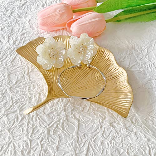 Small Leaf Shaped Trinket Dish, Decorative Gold Jewelry Dish Tray, Ring Hodler Dish Jewelry Organizer - color: Lotus Leaf
