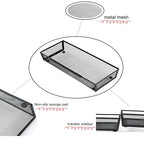 Mesh Tray Silverware Drawer Organizer Utensil Cutlery Tray Office Supplies Organizer for Flatware, Knives,Home,Office, School,Bedroom 15X6'' Black - size: 4 Pack 15"x6" Black Metal