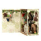 Book Nook Kit - DIY Miniature Dolls House Kit with Furniture and LED Light, 3D Puzzle Wooden Art Bookends, Model Kits for for Adults and Teens (Secret Forest) - style: Secret Forest