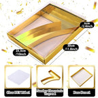 SiliFine 12" Charcuterie Number Shaped Mache with Clear Lid Fillable Sweets Serving Trays Paper Mache Cupcake Candy Box for 2025 Graduation Party Graduation Celebration(Gold,Number 7) - color: Gold, style: Number 7