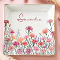 Custom Birth Month Flower Jewelry Dish, Personalized Best Friend Birthday Gifts For Women, BFF, Ring dish For Besties, Sister Gifts For Sisters, Friendship Jewelry Tray - color: Style 2