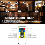 HAMVIDNE LED Spotlights, Battery Powered Picture Lights, Uplighting Indoor, Puck Light with Remote, Plant & Wall Art Display Dartboard Closet Spotlights, Black - color: Black, size: 2 Pack