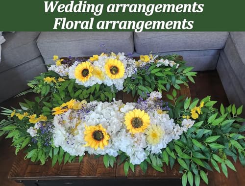 18Pcs Italian Ruscus Greenery Stems Artificial Silk Greenery Leaves Garland Vines Hanging Spray for DIY Wedding Arch Bouquet Filler Table Centerpieces Home Indoor Decor - color: Green 18pcs, size: 23 inch