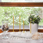 Set of 2 Small White Ceramic Candleholders for Votprof Slim Taper Candles, Durable, Modern Design