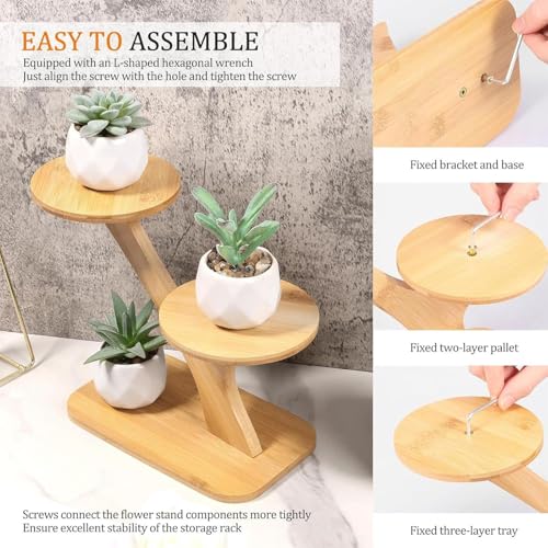 Multi-Tier Modern Storage Holder | Tiered Plant Stand | Aesthetic Plant Holders Indoor Stand - For Flower Pot Vase Planter Teapot Bedroom Study Balcony Apartment Office Table Desk - color: B