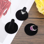 10pcs Black Velvet Ring Display Stand, Ring Holder Organizer Jewelry Storage Case Display Accessories for Vendor Home Shop Counter Showcase
