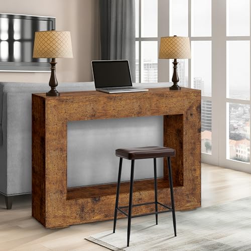 GarveeTech 47" Console Table for Entryway, Narrow Sofa Table Behind Couch, Wood Hallway Entry Table with Storage Shelf, Vintage Accent Table for Living Room, Foyer - color: Brown-47 Inches