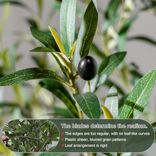 6ft Faux Olive Tree with White Pot & Moss, Artificial Olive Tree Indoor Outdoor, PE/PVC Leaves, Realistic Resin Trunk Large Fake Olive Tree Artificial Plants Indoor, Faux Plants Indoor for Home Decor