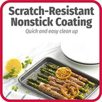 GoodCook Set of 2 Nonstick Steel 9" x 6" Toaster Oven Mini Baking Sheets with Racks, Gray - size: 9" x 6" (2- Piece Set) w/ Rack