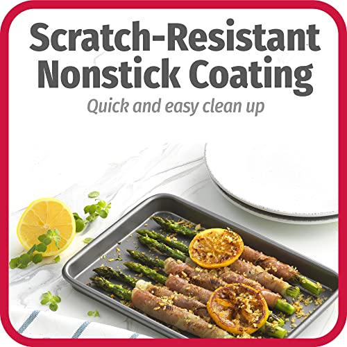 GoodCook Set of 2 Nonstick Steel 9" x 6" Toaster Oven Mini Baking Sheets with Racks, Gray - size: 9" x 6" (2- Piece Set) w/ Rack