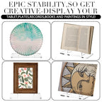 RattanView 2 Pcs Acrylic Book Stand, Clear Easel Stand for Display, Acrylic Plate Picture Frame Display Holder for Picture Book Decorative Plate Platter Photo(6 x 4 x 5.5 Inch) - size: 6 x 4 x 5.5 Inch