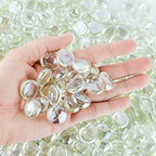 Galashield Flat Glass Marbles for Vases Clear Glass Gems Beads Pebbles Vase Filler (5 LBS, Approx. 540 PCS) - color: Clear, size: 5 LBS